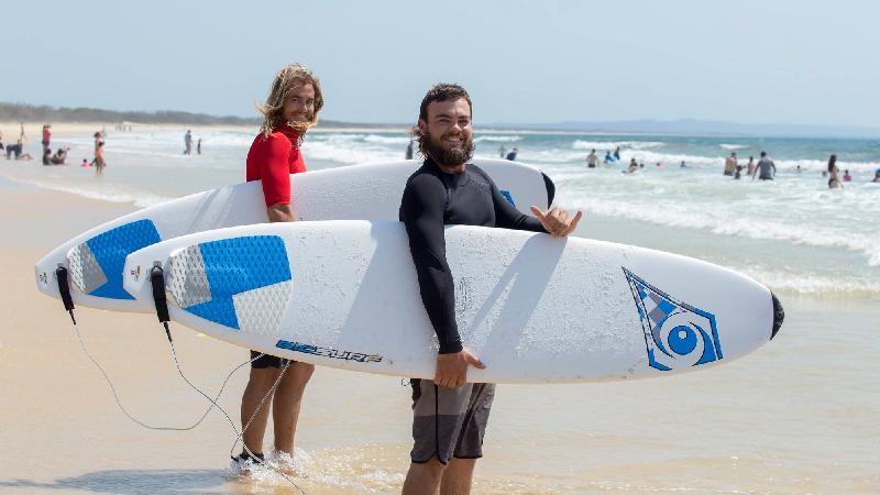 Add some FUN to your day! Continue your surfing holiday or experience with our surf board hire right on the main beach at Rainbow Beach.  Surf in one of the most beautiful places in Queensland